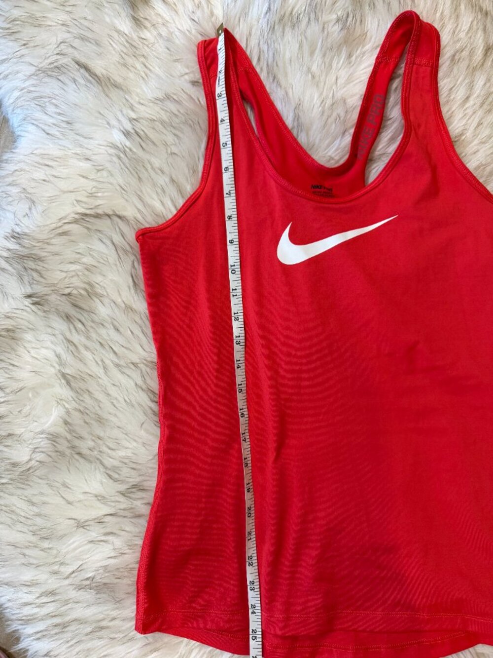 Nike Pro Red Racerback Tank Top White Swoosh Graphic Size M - Picture 4 of 9
